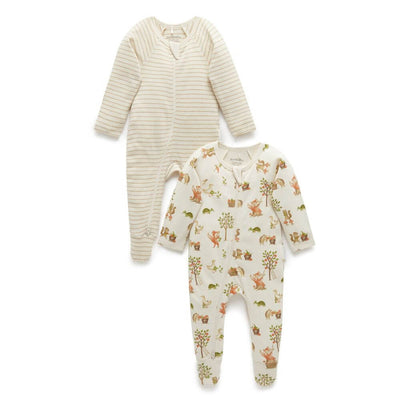 Purebaby Harvest Zipsuit 2-Pack-baby_gifts-kids_toys-childrens_books-Mornington_Peninsula