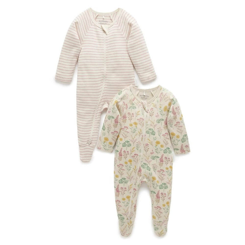 Purebaby Lilypad Zipsuit 2-Pack-baby_gifts-toys-Mornington_Peninsula-Australia