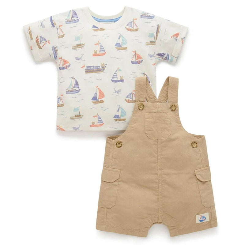 Purebaby Linen Blend Overall Set-toys-baby_gifts-Mornington_Peninsula-Australia