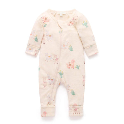 Purebaby Little Llama Zip Growsuit-baby_gifts-toys-Mornington_Peninsula-Australia