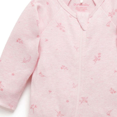 Purebaby Pale Pink Blossom Zipsuit 2-Pack-baby_gifts-toy_shop-Mornington_Peninsula-Australia