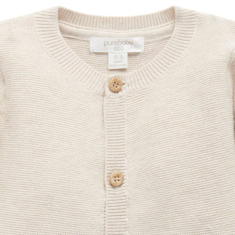 Purebaby Wheat Melange Cardigan-baby_gifts-toy_shop-Mornington_Peninsula-Australia