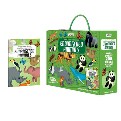 Sassi Endangered Animal Travel, Learn & Explore Puzzle 205pc-baby_gifts-toy_shop-Mornington_Peninsula-Australia