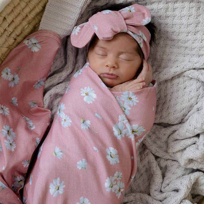 Snuggle Hunny Daisy Jersey Wrap & Headband Set-baby_gifts-Mornington_Peninsula-toys_online-Australia