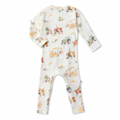 Snuggle Hunny Diggers & Tractors Growsuit-baby_gifts-Mornington_Peninsula-toys_online-Australia