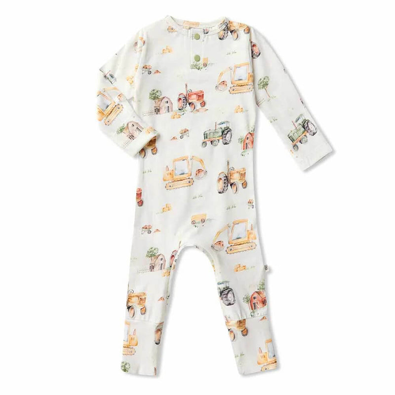 Snuggle Hunny Diggers & Tractors Growsuit-baby_gifts-Mornington_Peninsula-toys_online-Australia