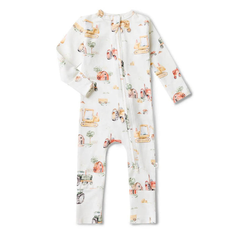 Snuggle Hunny Diggers & Tractors Romper-baby_gifts-toy_shop-Mornington_Peninsula-Australia