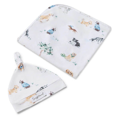 Snuggle Hunny Dog Park Jersey Wrap & Beanie Set-baby_gifts_online_australia