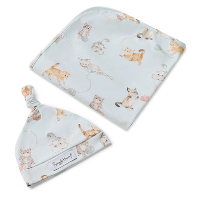Snuggle Hunny Kittens Jersey Wrap & Beanie Set-baby_gifts_online_australia