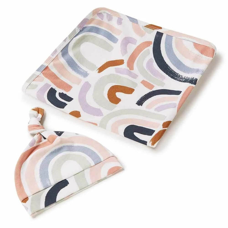 Snuggle Hunny Rainbow Jersey Wrap & Beanie Set-baby_gifts_online_australia