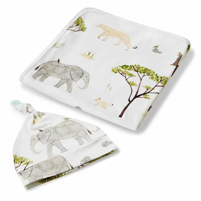 Snuggle Hunny Safari Jersey Wrap & Beanie Set-baby_gifts-Mornington_Peninsula-toys_online-Australia