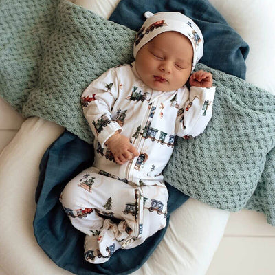 Snuggle Hunny Trains Footed Zip Romper-best_baby_gifts-toy_shop-Mornington_Peninsula-Australia