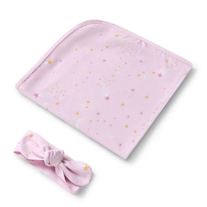 Snuggle Hunny Twinkle Jersey Wrap & Topknot Set-baby_gifts_online_australia