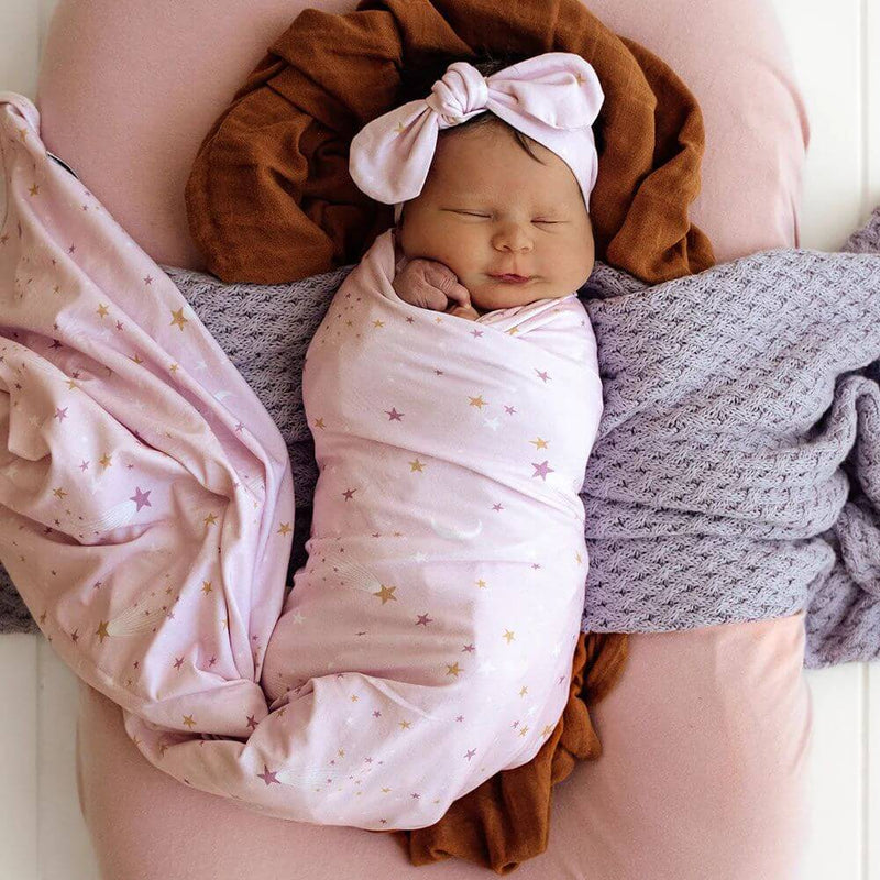 Snuggle Hunny Twinkle Jersey Wrap & Topknot Set-baby_gifts_online_australia