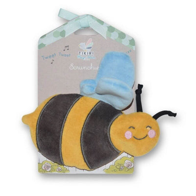 Tikiri Bee Scrunchie Toy-baby_gifts-toy_shop-Mornington_Peninsula-Australia