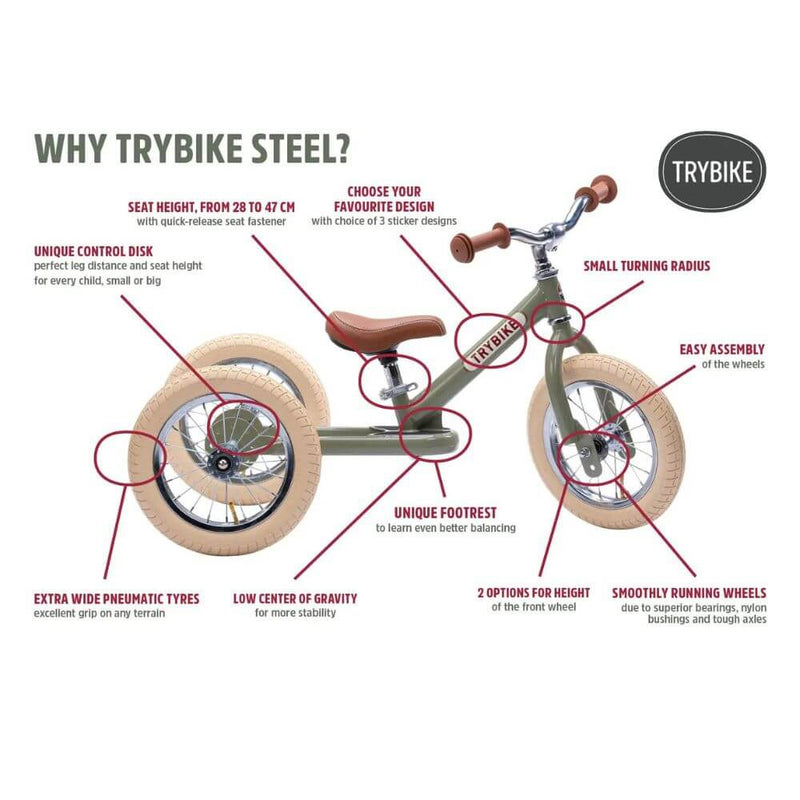 Trybike Black Steel Tricycle with Black Seat-baby_gifts-toys-Mornington_Peninsula-Australia