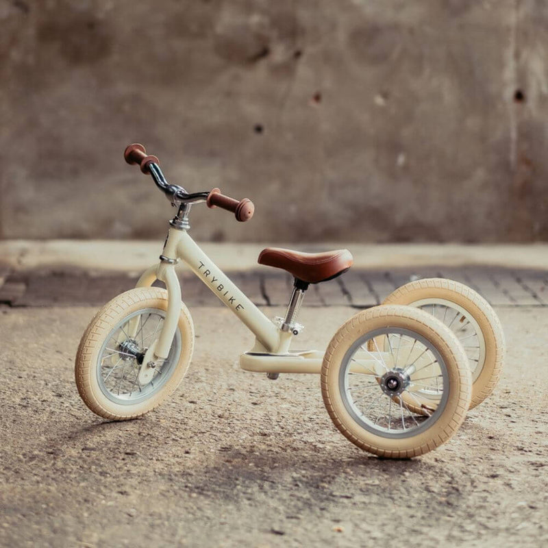 Trybike Cream Tricycle with Brown Seat-baby_gifts-Toy_shop-Mornington_Peninsula