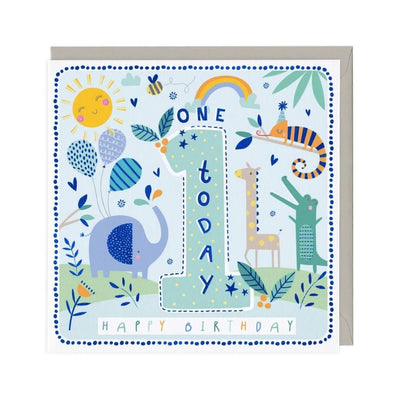 Age 1 Birthday Card: Jungle Friends-first_birthday_gifts-baby_gifts-Australia