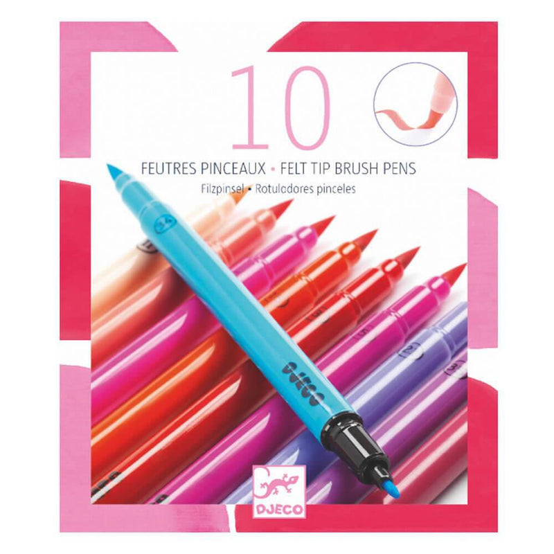 Djeco 10 Felt Brushes, Pinks