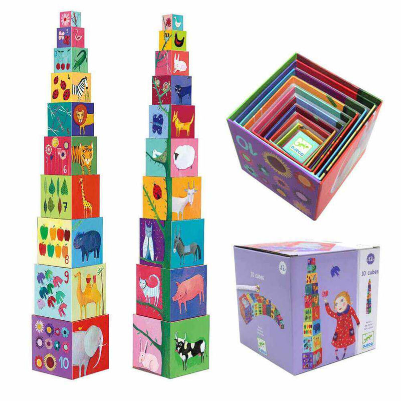 Djeco Nature & Animal Stacking Blocks-first_birthday_gifts-baby_gifts-Australia