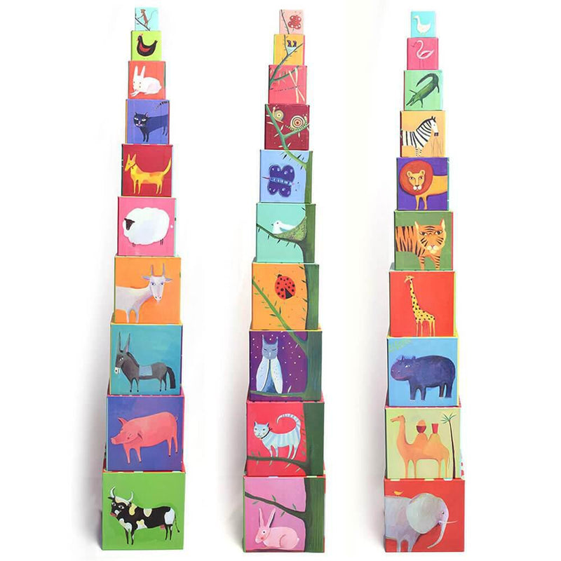 Djeco Nature & Animal Stacking Blocks-first_birthday_gifts-baby_gifts-Australia
