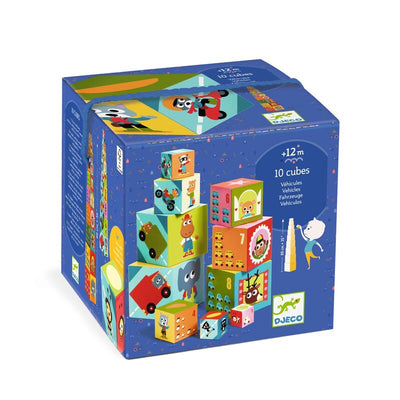 Djeco Vehicles Stacking Blocks-first_birthday_gifts-baby_gifts-Australia