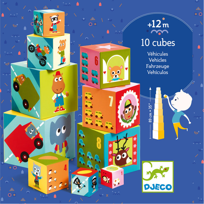 Djeco Vehicles Stacking Blocks-first_birthday_gifts-baby_gifts-Australia
