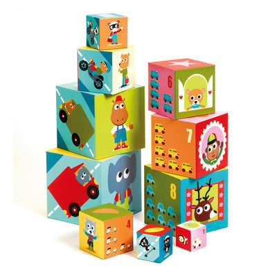 Djeco Vehicles Stacking Blocks-first_birthday_gifts-baby_gifts-Australia