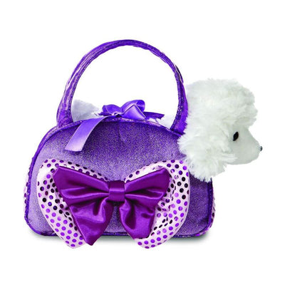 Fancy Pal Poodle in Purple Bow Bag-The Enchanted Child