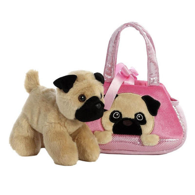Fancy Pal Pup in Pink Pug Bag