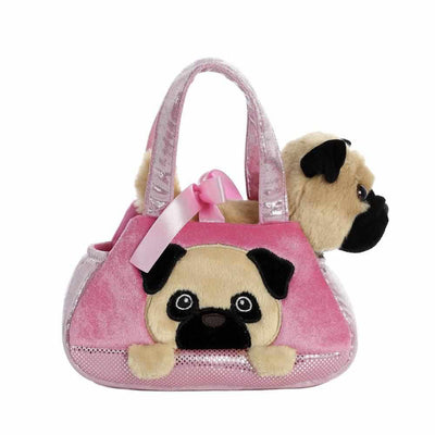 Fancy Pal Pup in Pink Pug Bag