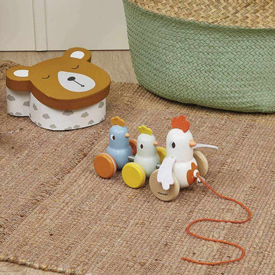 Janod Pull Along Chickens-first_birthday_gifts-baby_gifts-Australia