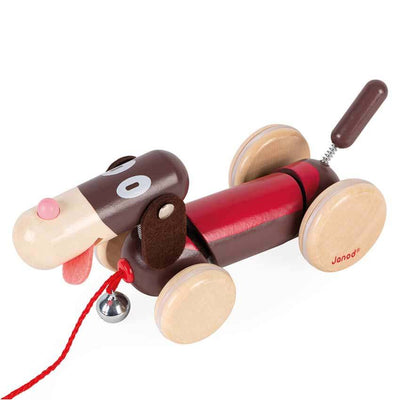 Janod Pull Along Dachshund-first_birthday_gifts-baby_gifts-Australia