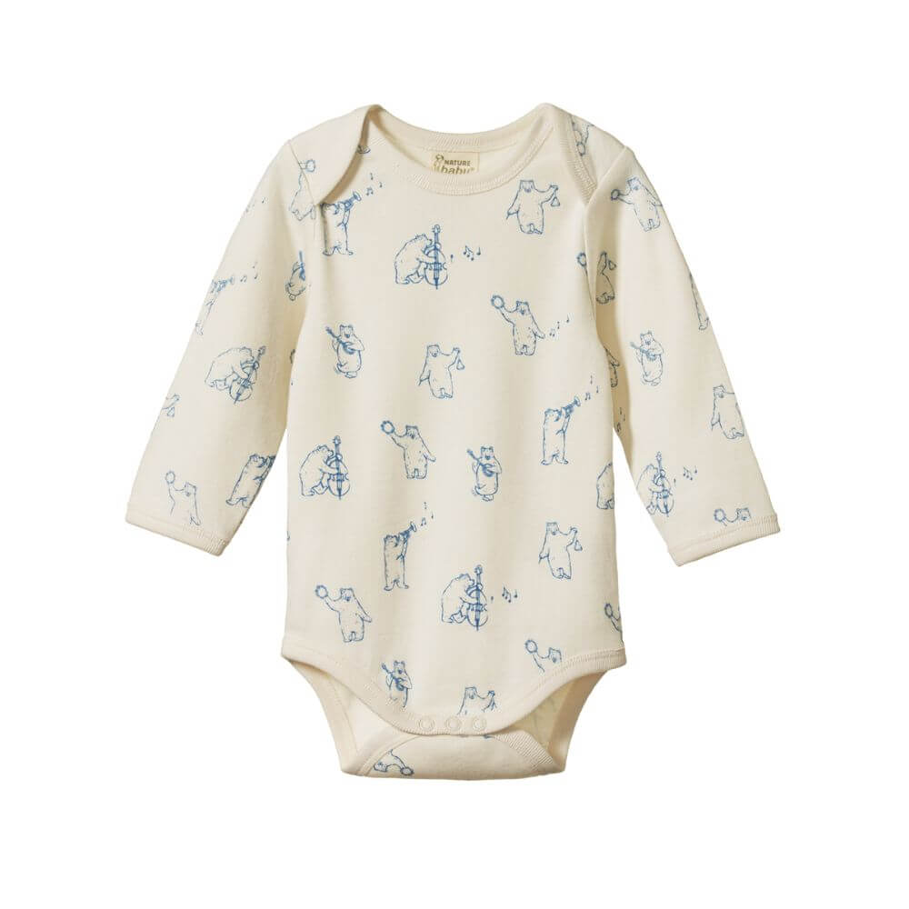 Nature Baby Bluegrass Bear Print Bodysuit | Baby Gifts Mornington