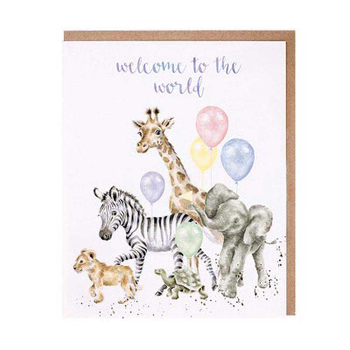 Safari Animals Baby Card