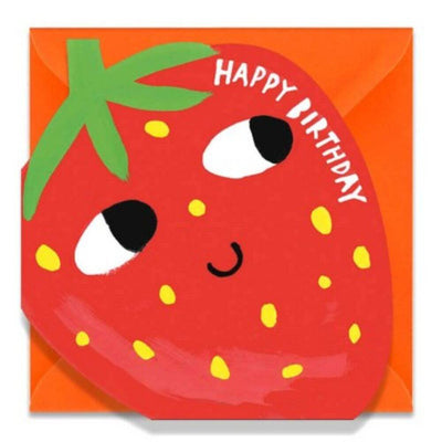 Skooshie Die-Cut Strawberry Birthday Card-Baby Gifts Australia-Toys-Mornington Peninsula