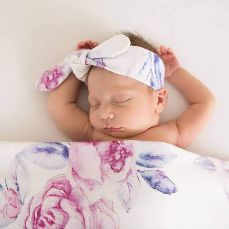 Snuggle Hunny Lilac Skies Jersey Wrap & Headband Set-baby_gifts_online_australia
