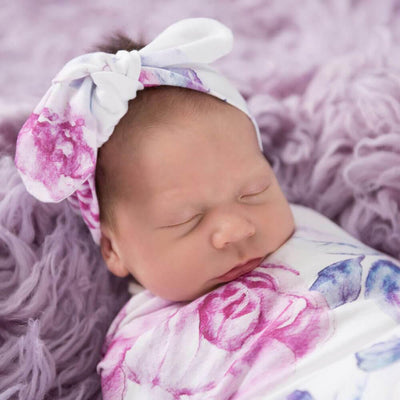 Snuggle Hunny Lilac Skies Jersey Wrap & Headband Set-baby_gifts_online_australia